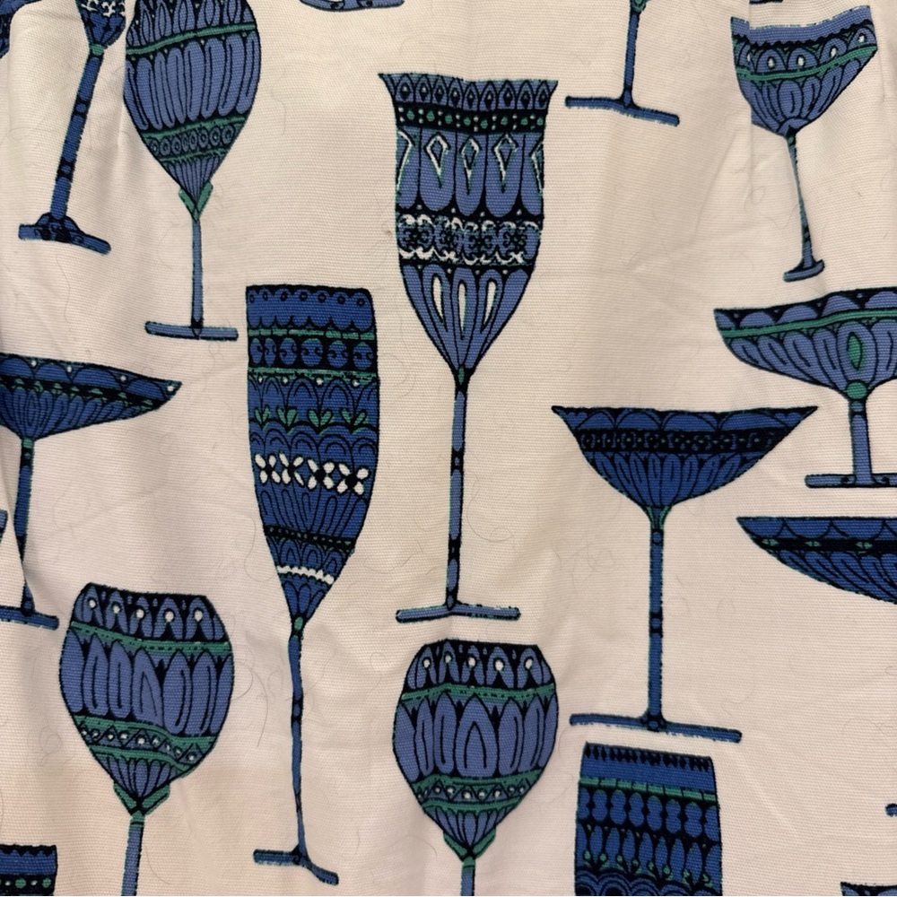 Talbots White Skirt with Blue Goblet Pattern - Picture 3 of 7